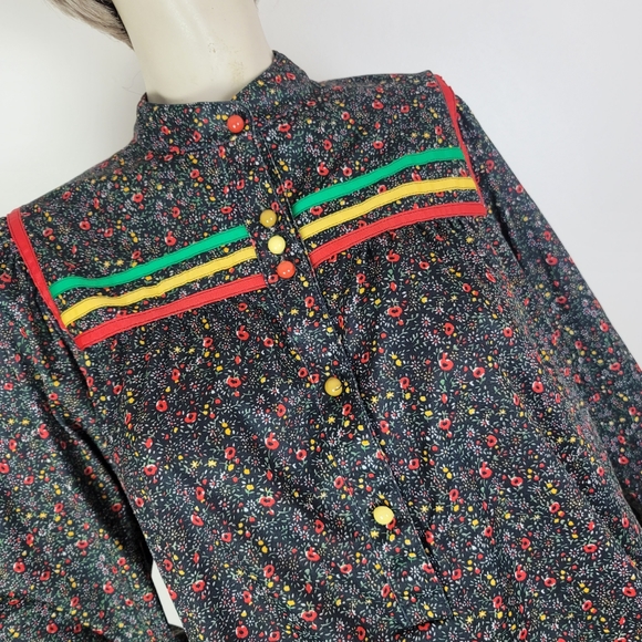Vintage stranger things vibes floral blouse - Picture 11 of 12